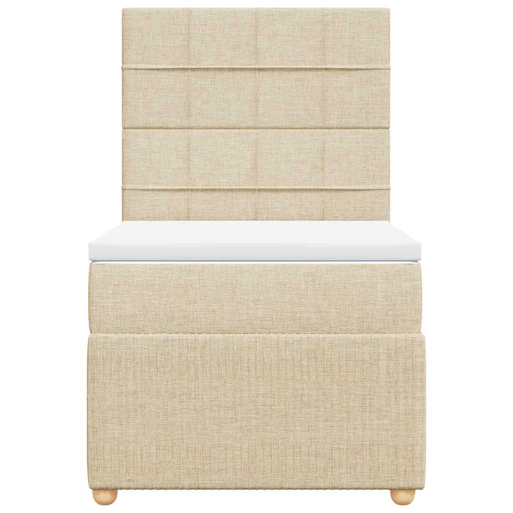 Giroletto a Molle con Materasso Crema 90x190 cm in Tessuto - homemem39