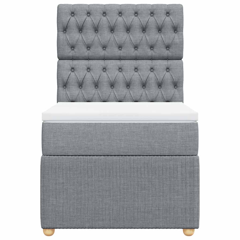 Giroletto a Molle con Materasso Grigio Chiaro 90x190 cm Tessuto