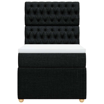 Giroletto a Molle con Materasso Nero 90x190 cm in Tessuto