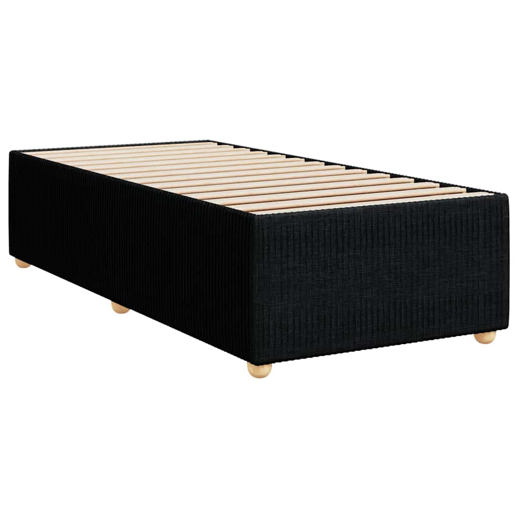 Giroletto a Molle con Materasso Nero 90x190 cm in Tessuto