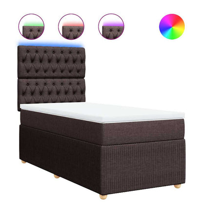 Giroletto a Molle con Materasso Marrone Scuro 90x190cm Tessuto | homemem39
