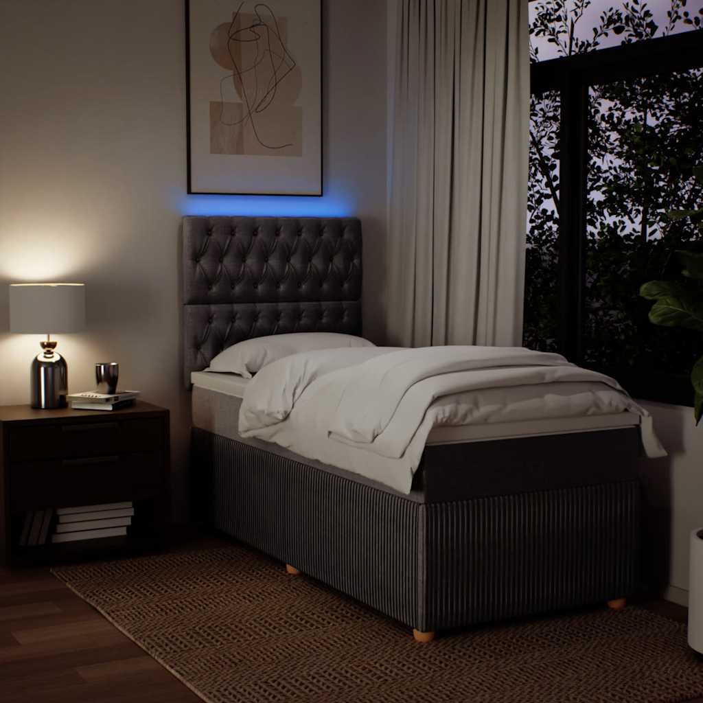 Giroletto a Molle con Materasso Tortora 90x190 cm in Tessuto - homemem39