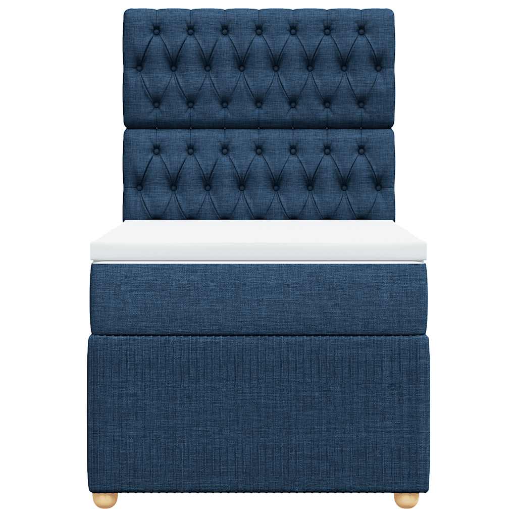 Giroletto a Molle con Materasso Blu 90x190 cm in Tessuto