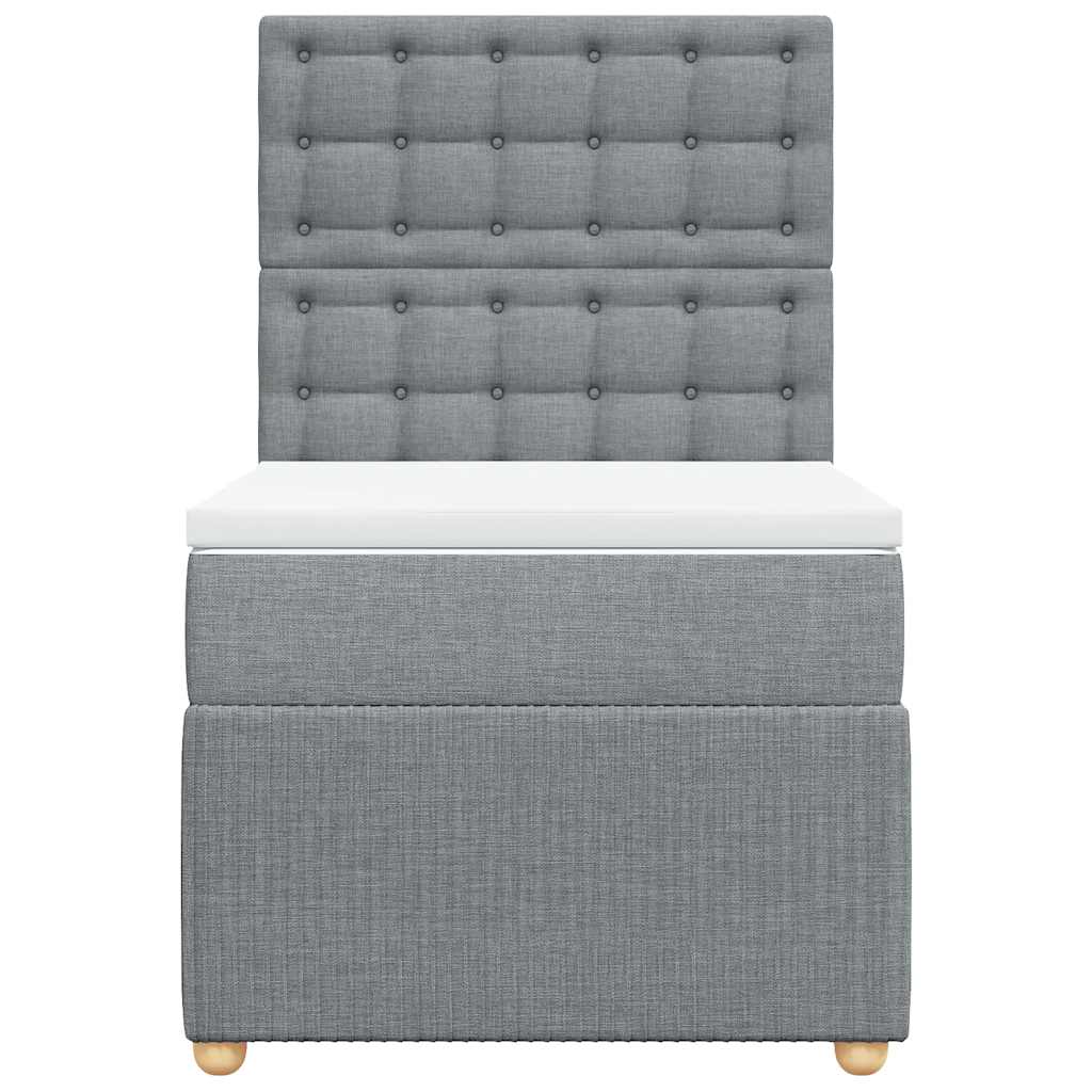 Giroletto a Molle con Materasso Grigio Chiaro 90x190 cm Tessuto