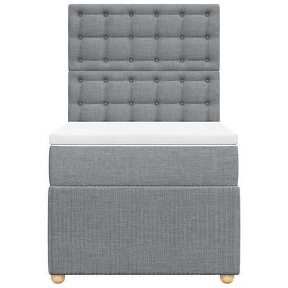 Giroletto a Molle con Materasso Grigio Chiaro 90x190 cm Tessuto