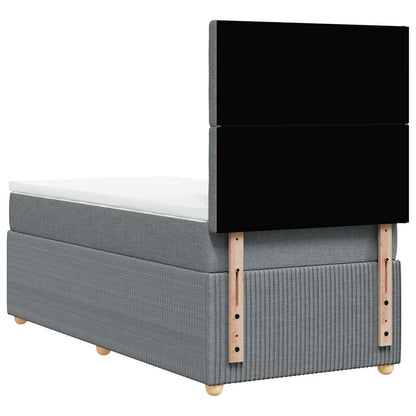Giroletto a Molle con Materasso Grigio Chiaro 90x190 cm Tessuto