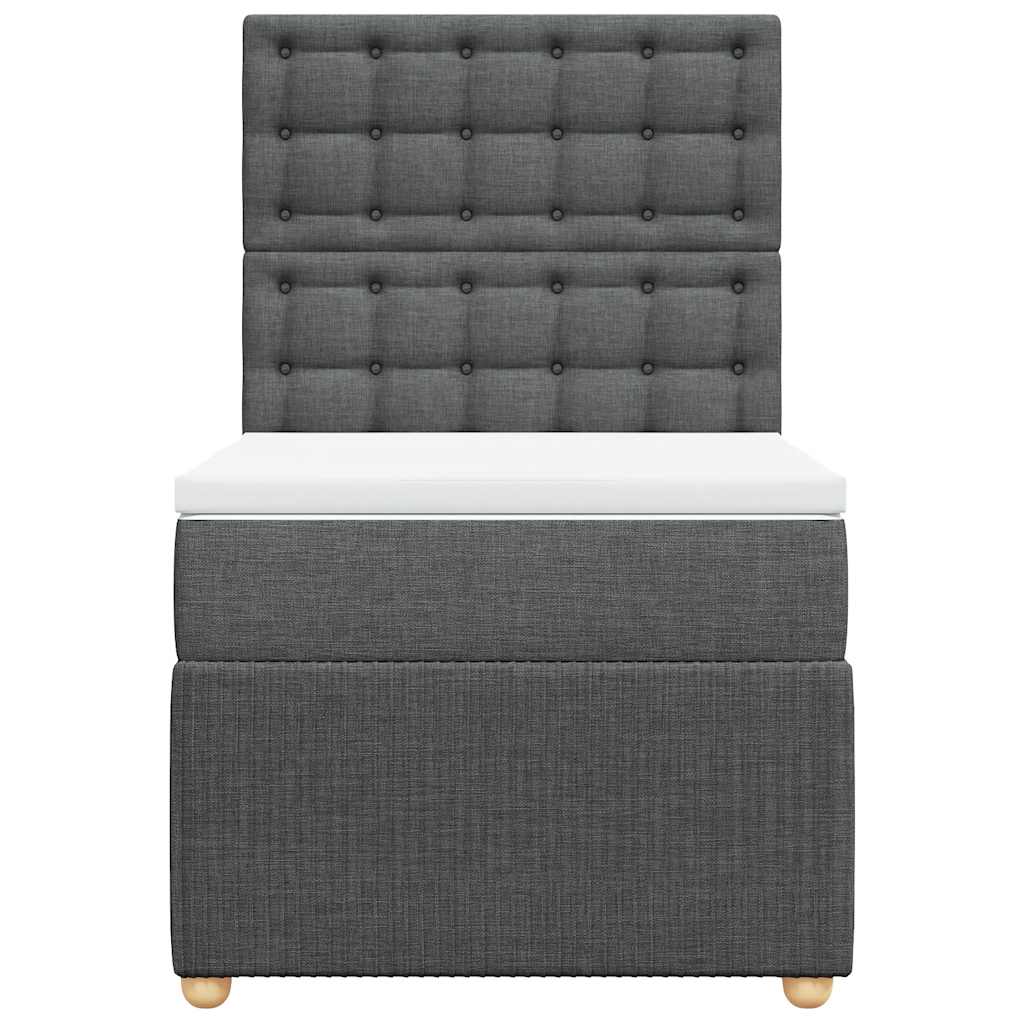 Giroletto a Molle con Materasso Grigio Scuro 90x190 cm Tessuto