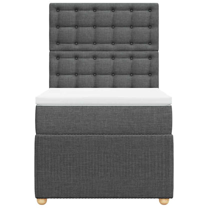 Giroletto a Molle con Materasso Grigio Scuro 90x190 cm Tessuto