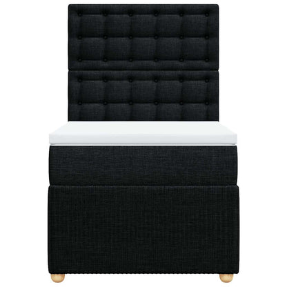 Giroletto a Molle con Materasso Nero 90x190 cm in Tessuto - homemem39