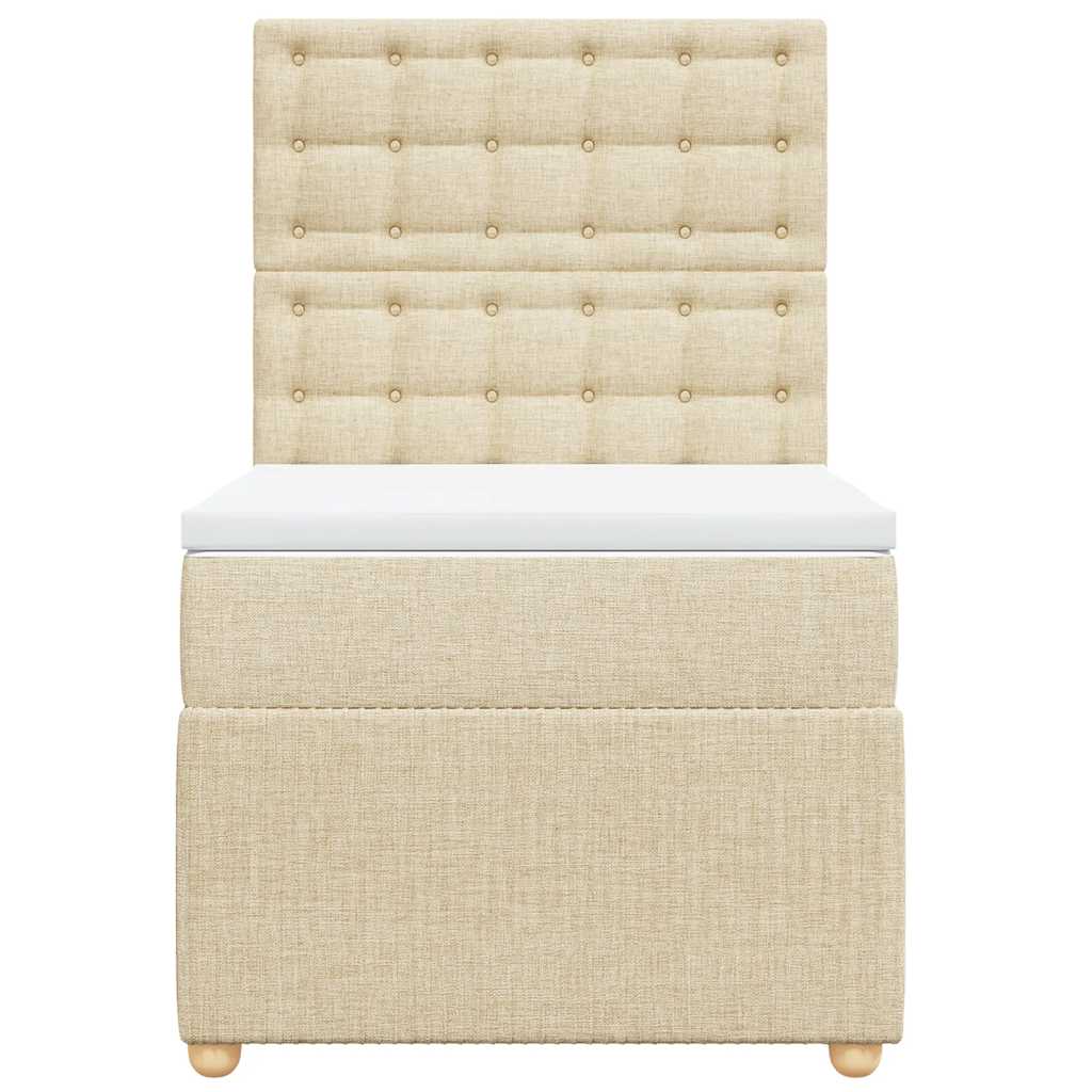 Giroletto a Molle con Materasso Crema 90x190 cm in Tessuto