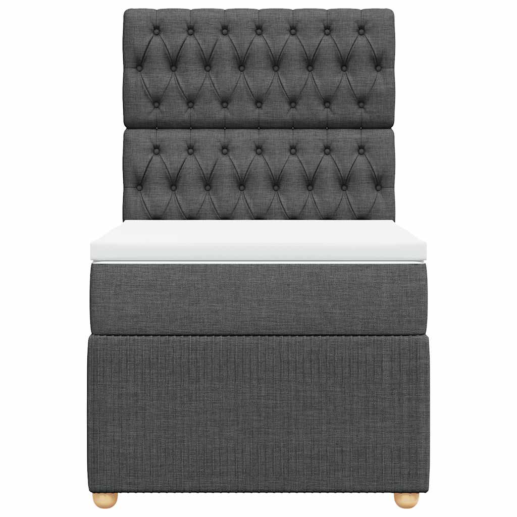 Giroletto a Molle con Materasso Grigio Scuro 90x200 cm Tessuto - homemem39