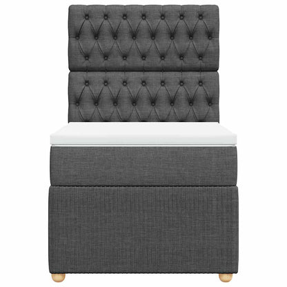 Giroletto a Molle con Materasso Grigio Scuro 90x200 cm Tessuto - homemem39