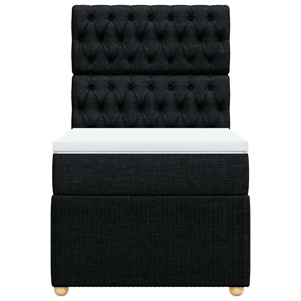 Giroletto a Molle con Materasso Nero 90x200 cm in Tessuto