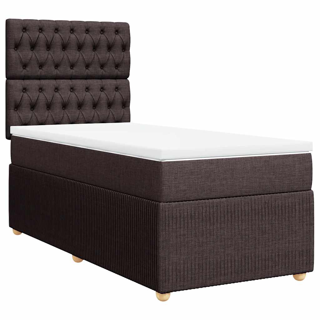 Giroletto a Molle con Materasso Marrone Scuro 90x200 cm Tessuto | homemem39