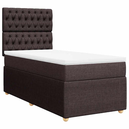 Giroletto a Molle con Materasso Marrone Scuro 90x200 cm Tessuto | homemem39