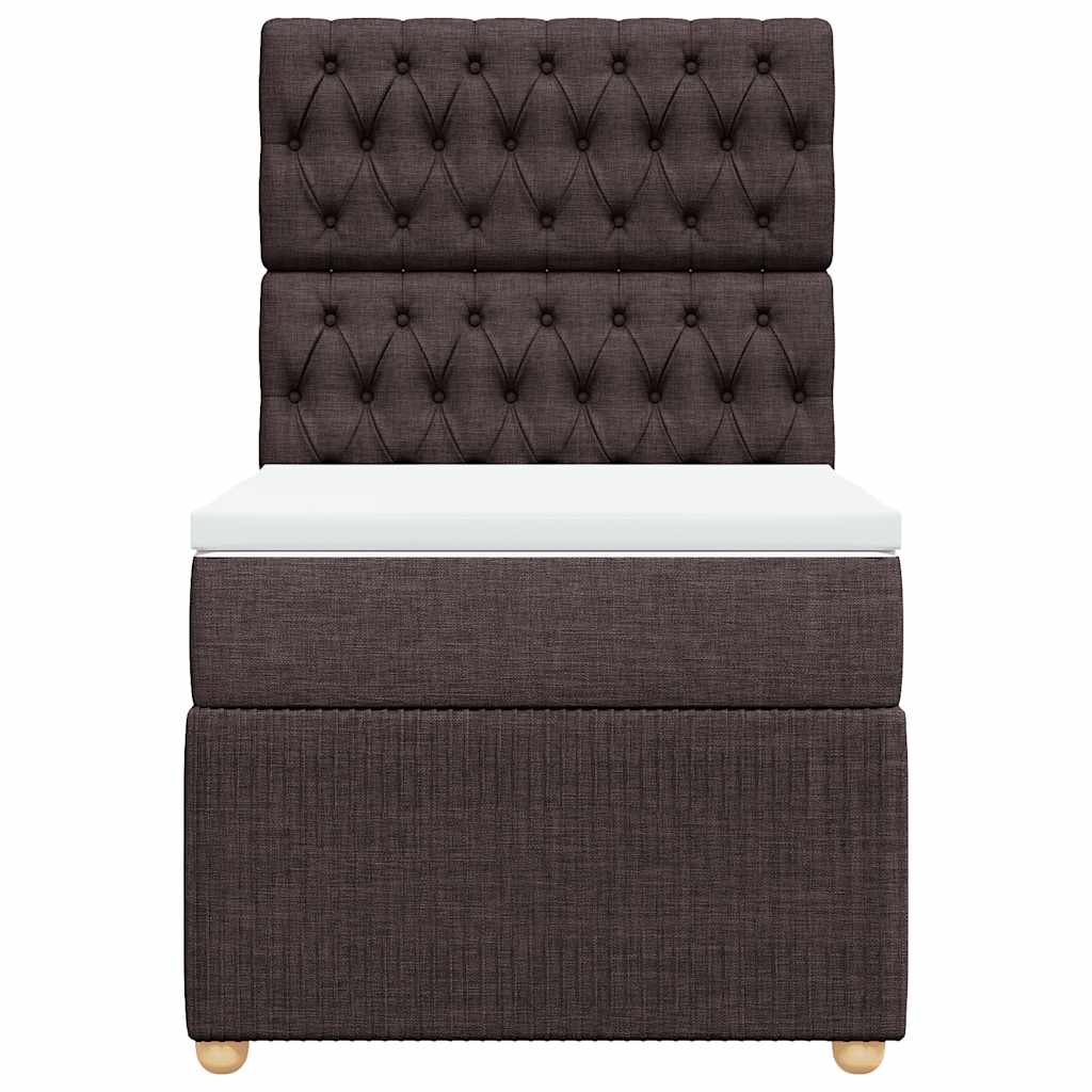Giroletto a Molle con Materasso Marrone Scuro 90x200 cm Tessuto | homemem39