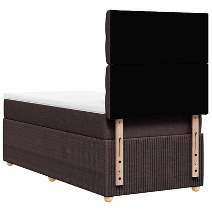 Giroletto a Molle con Materasso Marrone Scuro 90x200 cm Tessuto | homemem39