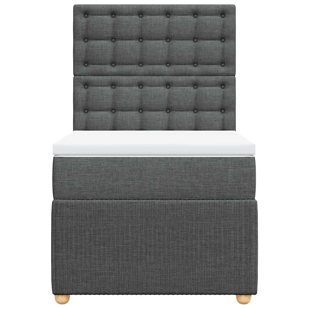 Giroletto a Molle con Materasso Grigio Scuro 90x200 cm Tessuto
