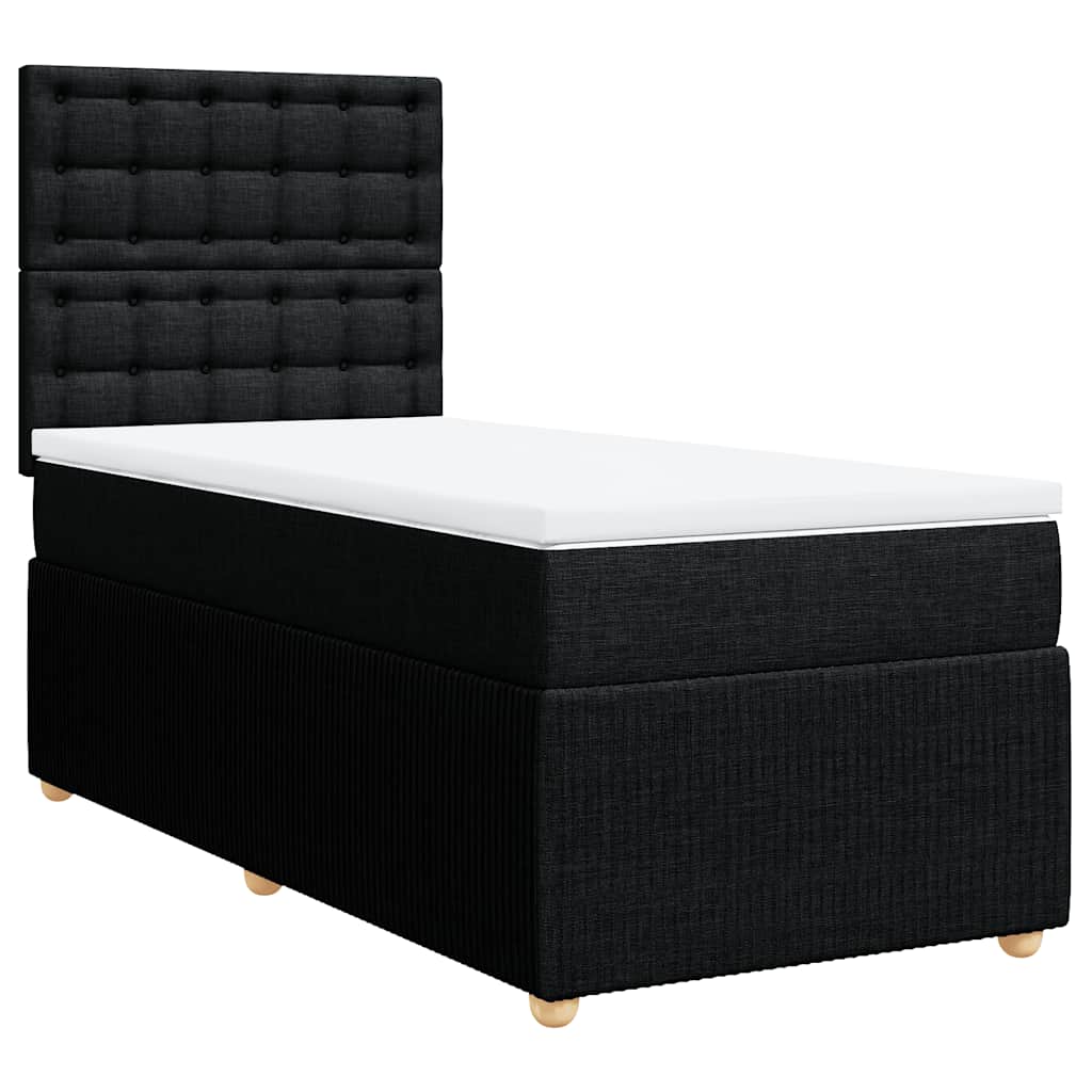 Giroletto a Molle con Materasso Nero 90x200 cm in Tessuto