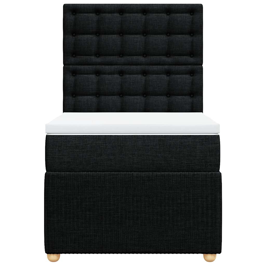 Giroletto a Molle con Materasso Nero 90x200 cm in Tessuto