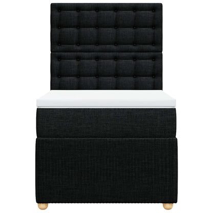 Giroletto a Molle con Materasso Nero 90x200 cm in Tessuto