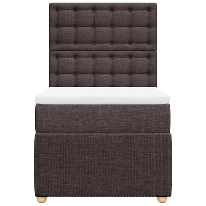 Giroletto a Molle con Materasso Marrone Scuro 90x200 cm Tessuto | homemem39