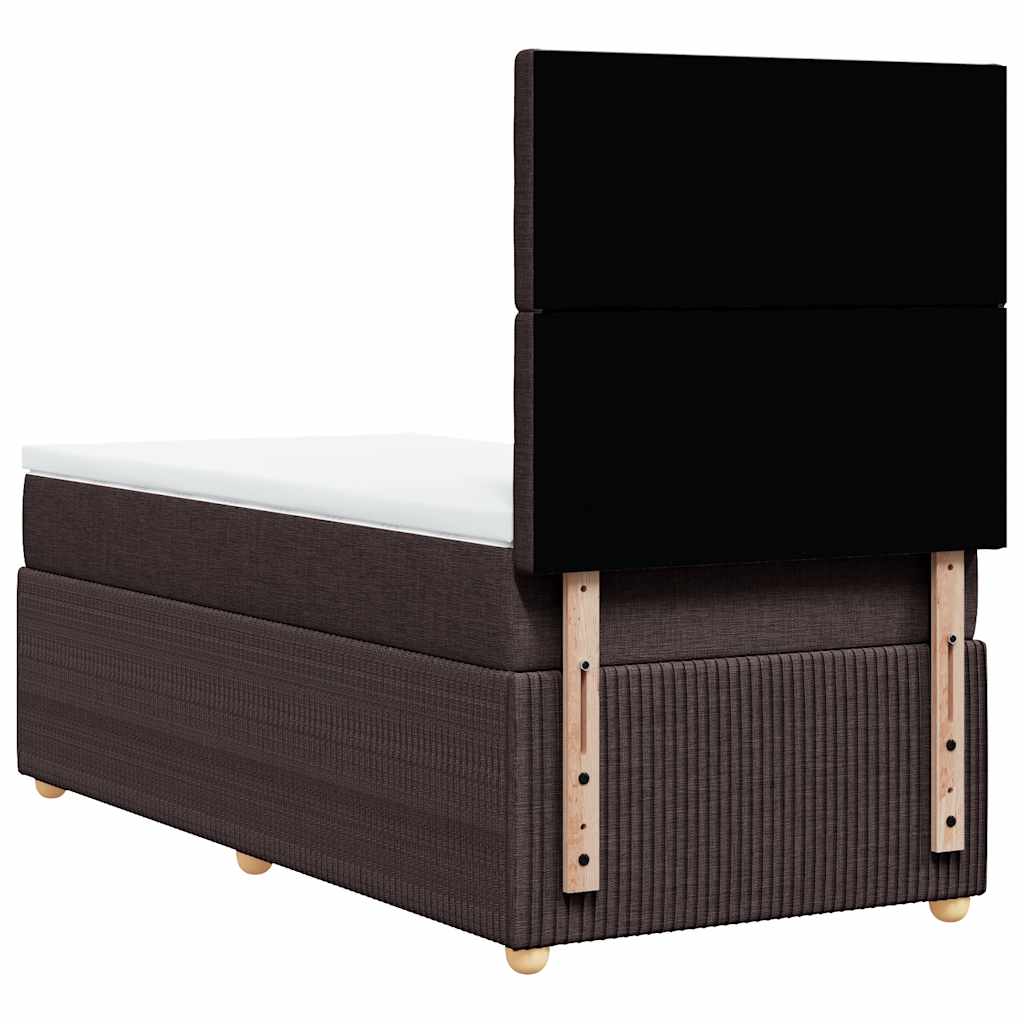 Giroletto a Molle con Materasso Marrone Scuro 90x200 cm Tessuto | homemem39