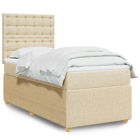 Giroletto a Molle con Materasso Crema 90x200 cm inTessuto