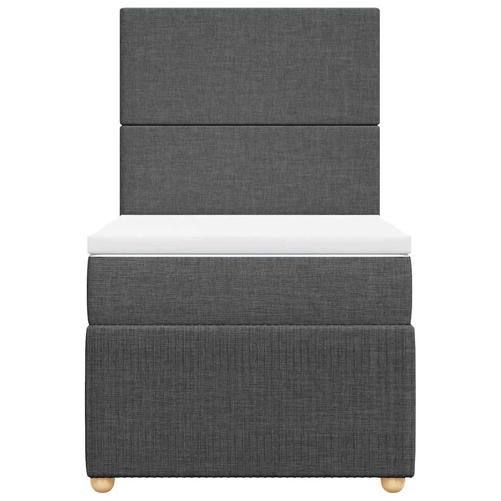 Giroletto a Molle con Materasso Grigio Scuro 100x200 cm Tessuto | homemem39
