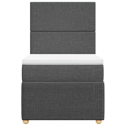 Giroletto a Molle con Materasso Grigio Scuro 100x200 cm Tessuto | homemem39