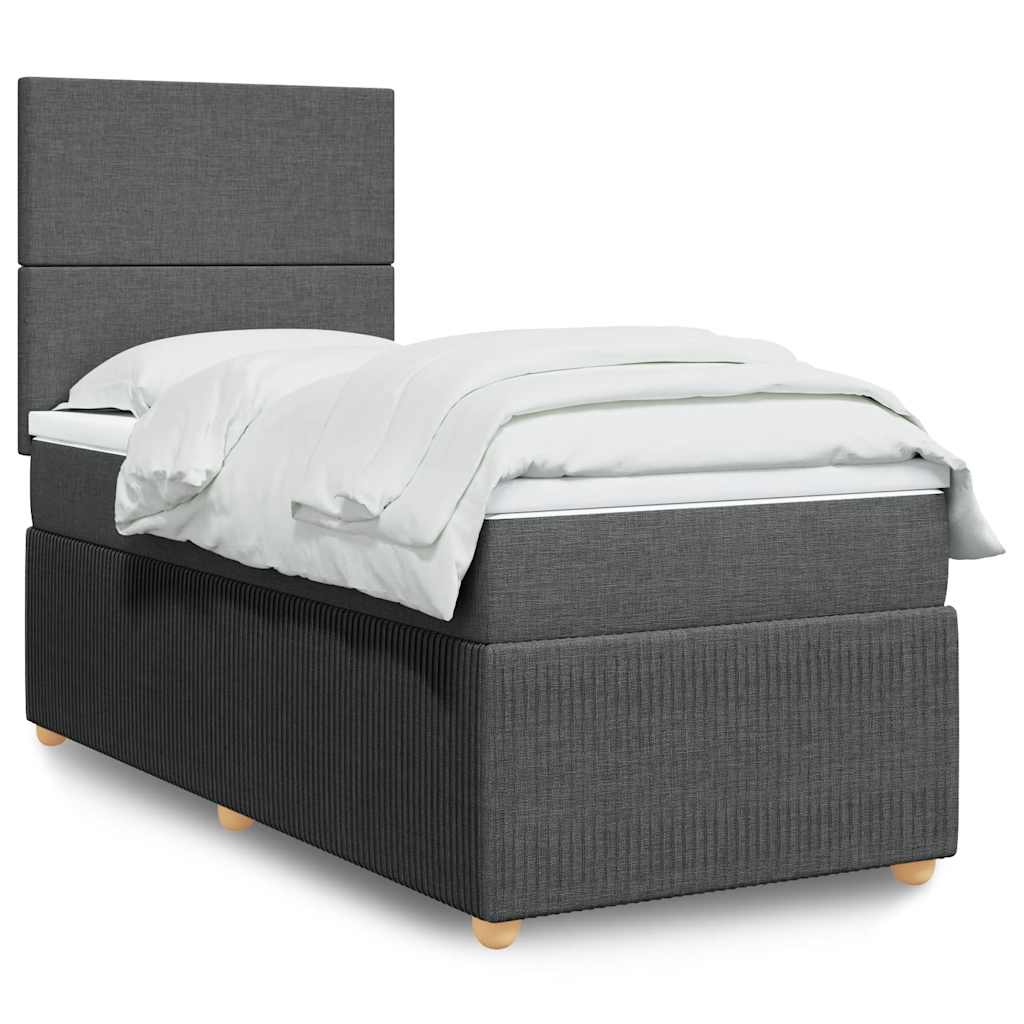 Giroletto a Molle con Materasso Grigio Scuro 100x200 cm Tessuto | homemem39