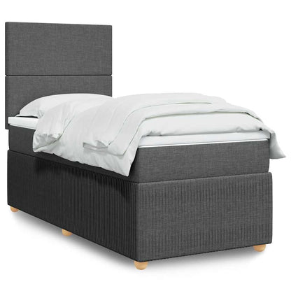 Giroletto a Molle con Materasso Grigio Scuro 100x200 cm Tessuto | homemem39