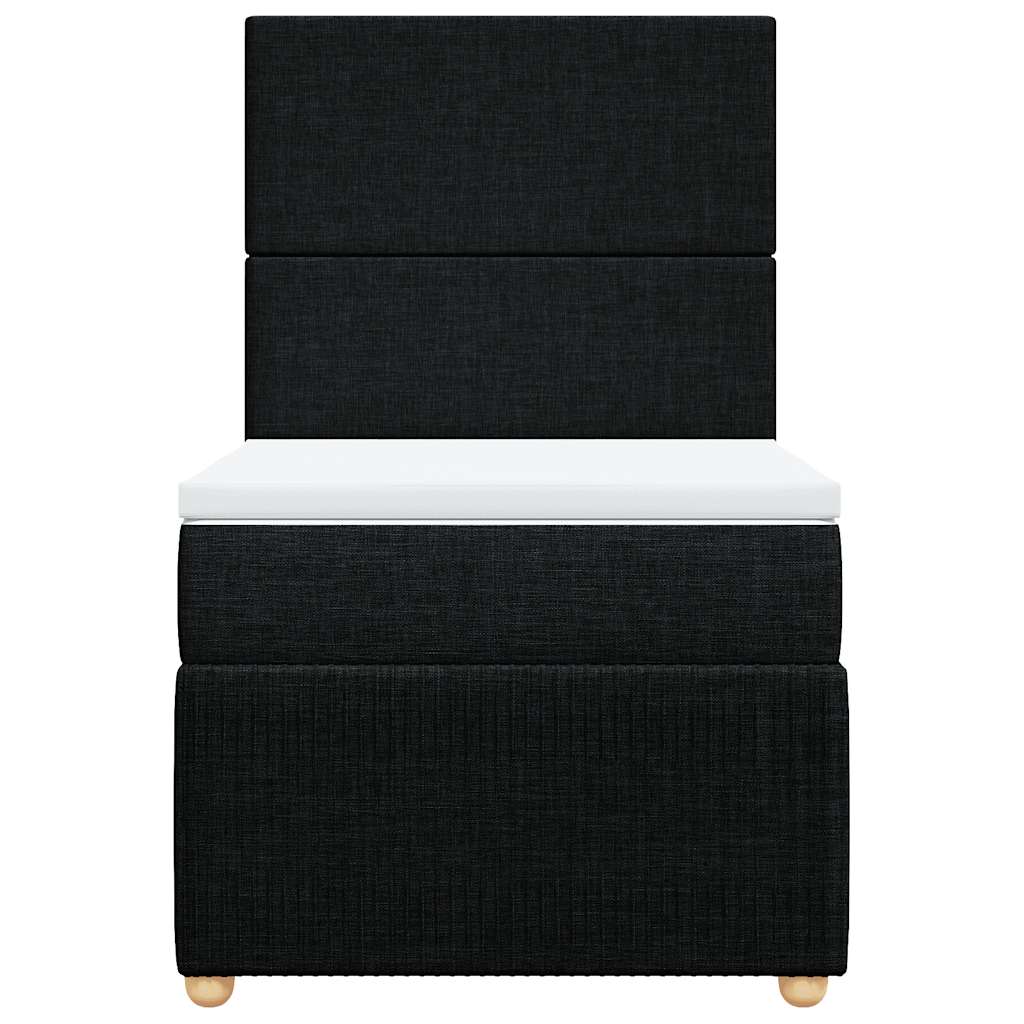 Giroletto a Molle con Materasso Nero 100x200 cm in Tessuto