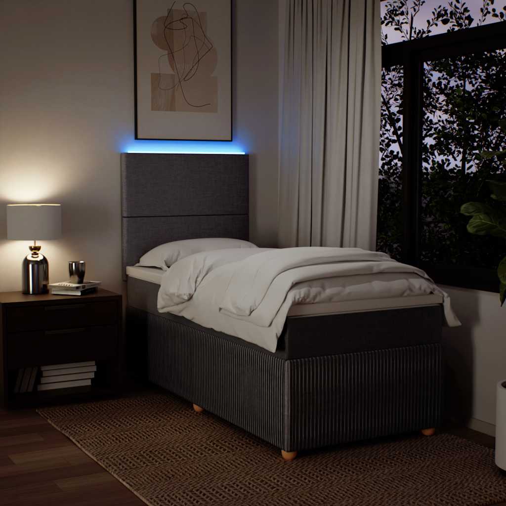 Giroletto a Molle con Materasso Tortora 100x200 cm in Tessuto