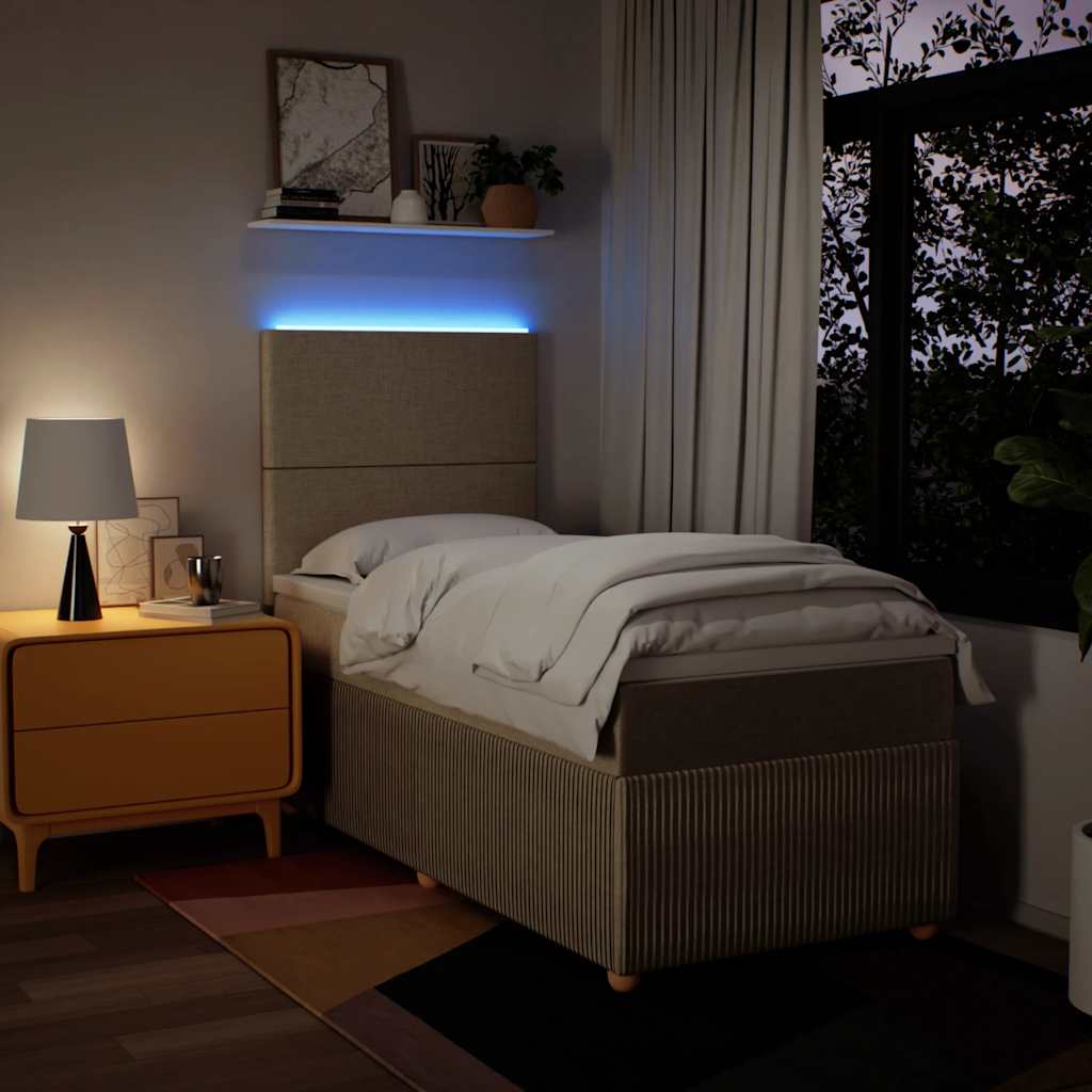 Giroletto a Molle con Materasso Crema 100x200 cm in Tessuto - homemem39