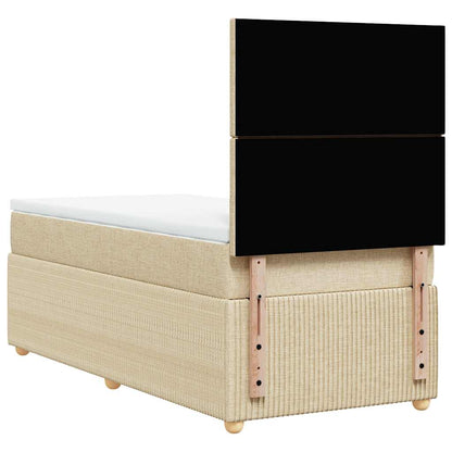 Giroletto a Molle con Materasso Crema 100x200 cm in Tessuto