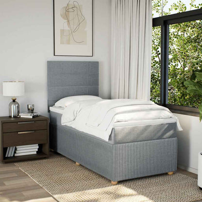 Giroletto a Molle con Materasso Grigio Chiaro100x200 cm Tessuto