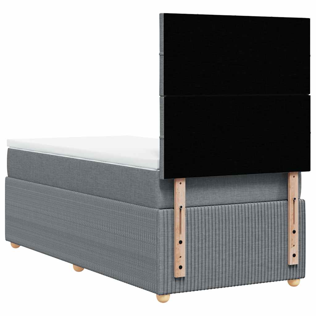Giroletto a Molle con Materasso Grigio Chiaro100x200 cm Tessuto