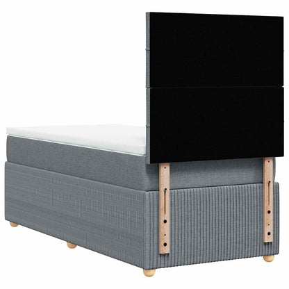 Giroletto a Molle con Materasso Grigio Chiaro100x200 cm Tessuto