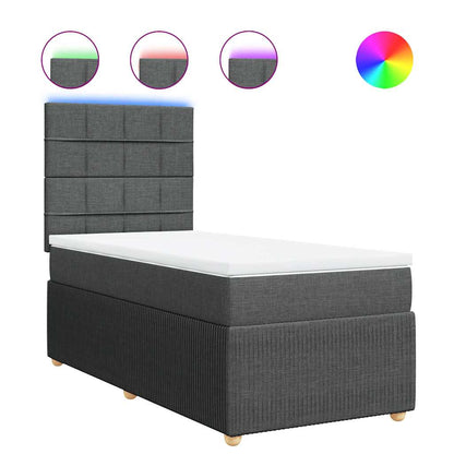 Giroletto a Molle con Materasso Grigio Scuro 100x200 cm Tessuto | homemem39