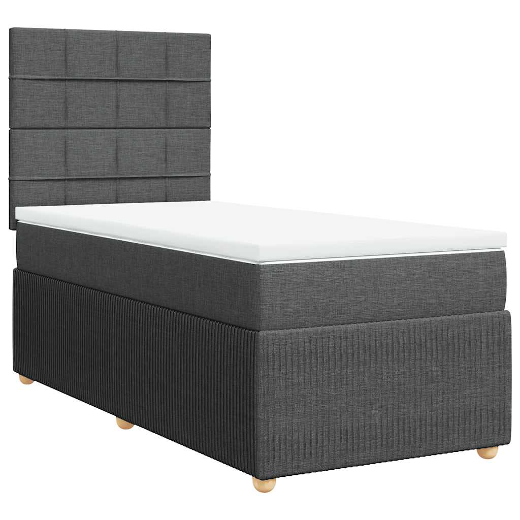 Giroletto a Molle con Materasso Grigio Scuro 100x200 cm Tessuto | homemem39