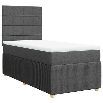 Giroletto a Molle con Materasso Grigio Scuro 100x200 cm Tessuto | homemem39