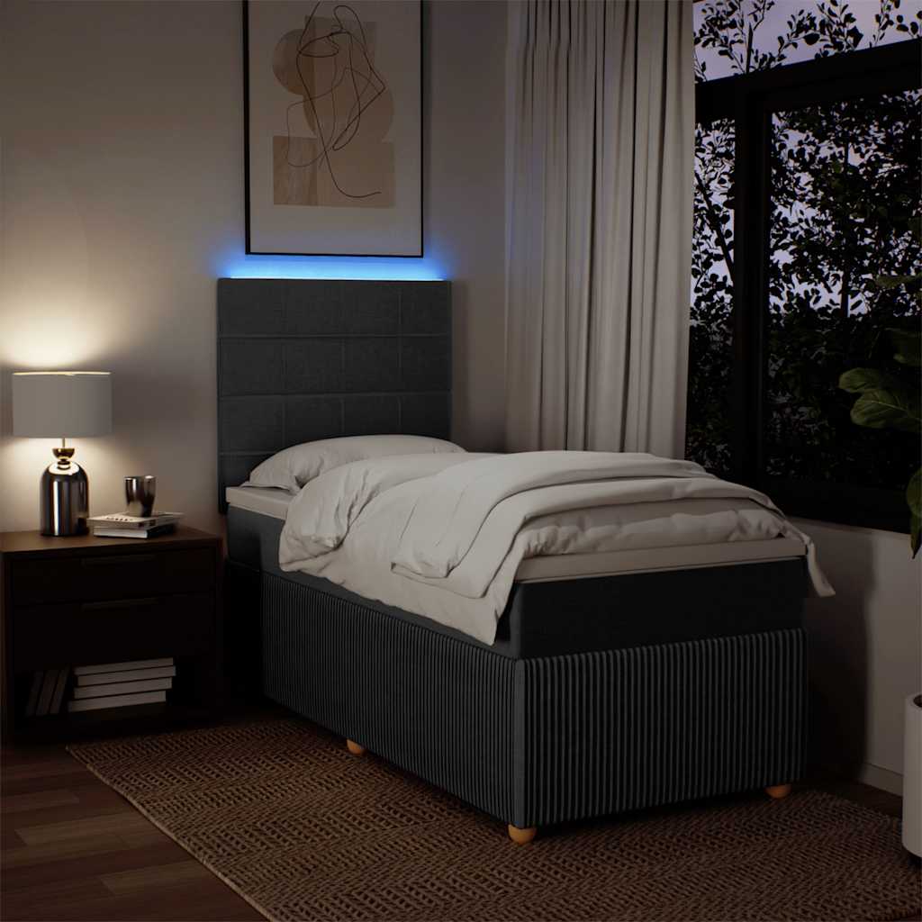 Giroletto a Molle con Materasso Grigio Scuro 100x200 cm Tessuto | homemem39