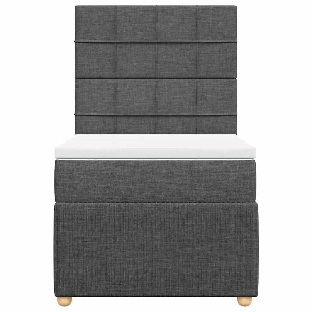 Giroletto a Molle con Materasso Grigio Scuro 100x200 cm Tessuto | homemem39
