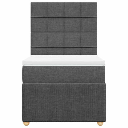 Giroletto a Molle con Materasso Grigio Scuro 100x200 cm Tessuto | homemem39