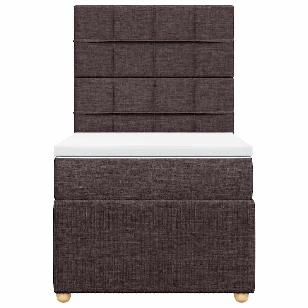 Giroletto a Molle con Materasso Marrone Scuro 100x200cm Tessuto | homemem39