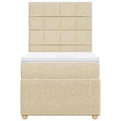 Giroletto a Molle con Materasso Crema 100x200 cm in Tessuto - homemem39