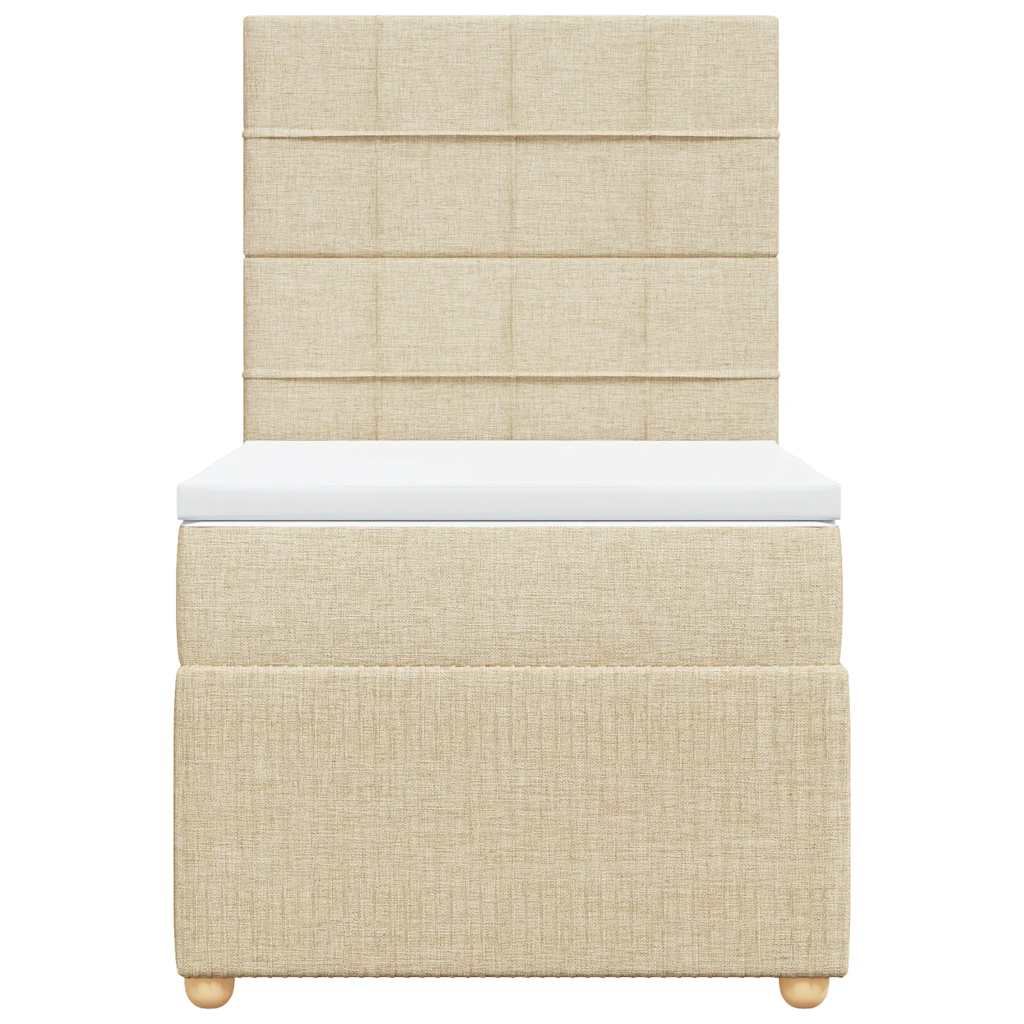 Giroletto a Molle con Materasso Crema 100x200 cm in Tessuto