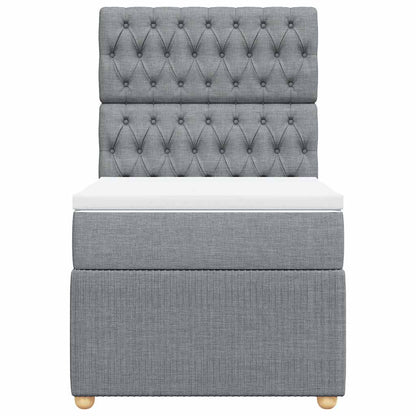 Giroletto a Molle con Materasso Grigio Chiaro100x200 cm Tessuto - homemem39