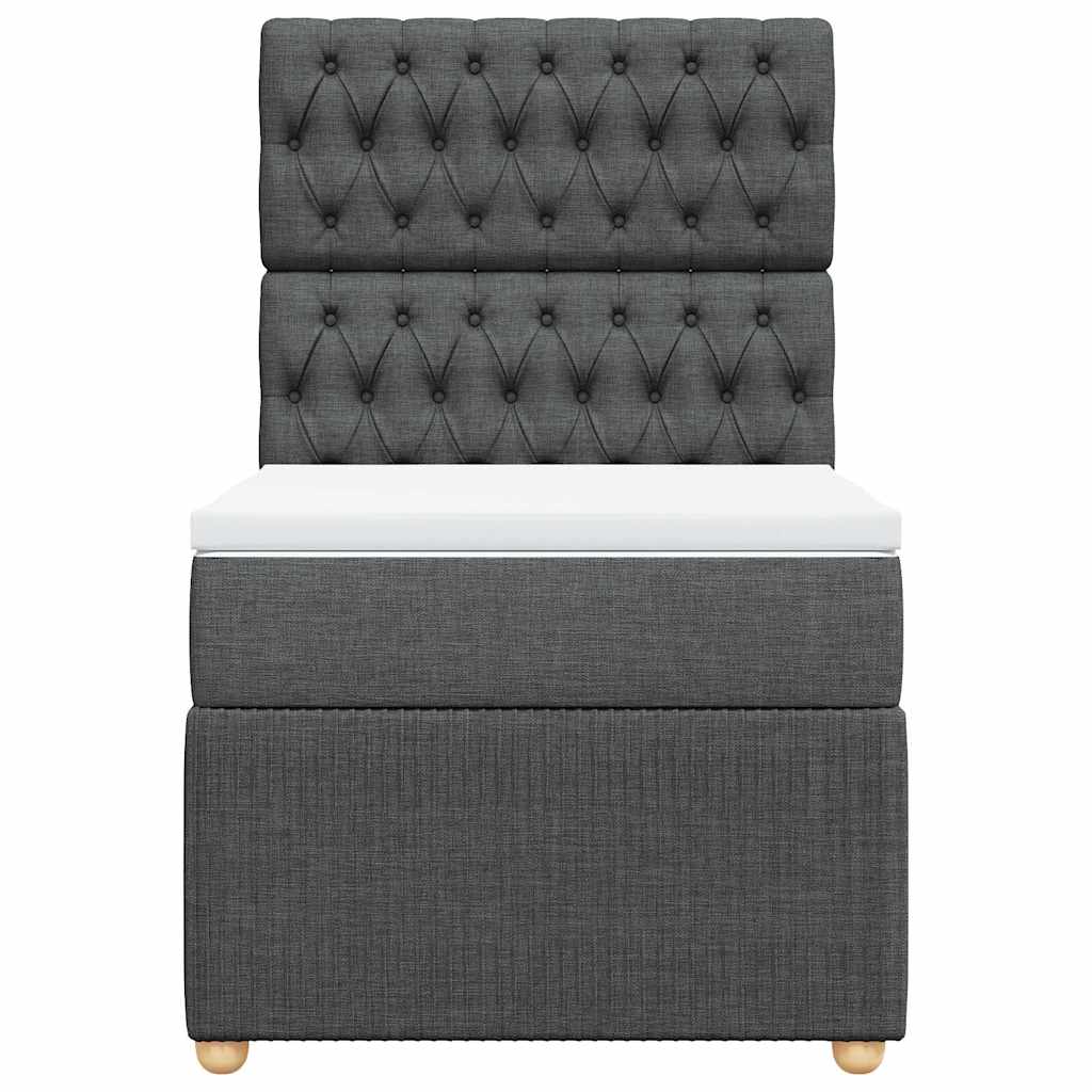 Giroletto a Molle con Materasso Grigio Scuro 100x200 cm Tessuto | homemem39